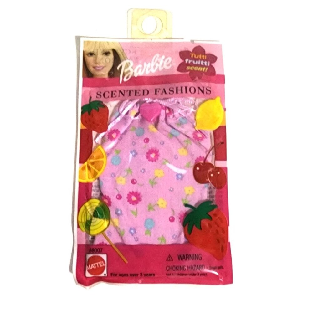 Barbie Scented Fashions Pink Floral Dress Tutti Fruitti Scent 2001 Mattel 88007